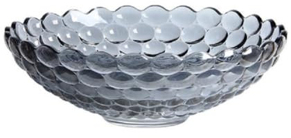 JUNYFFF Large Glass Crystal Fruit Bowl Candy Bowl Serving Bowl Decorative Bowl Home/Office Multipurpose Tray Crystal Eco-Friendly Glass Bowl, 30Cm,E