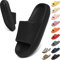Geweo Hausschuhe Badeschuhe Herren Damen Pantoffeln Badeschlappen Super Weich Rutschfeste Unisex Strand Sandalen Indoor Slippers Dicke Sohle Duschsandale Badezimmer Schwarz 39/40EU