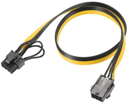 Sourcing Map PCIe Power Adapter Cable - 6 Pin Female to 8 Pin (6+2) Male PCI Express GPU Power Supply - 520mm/20.5 for Graphics Card