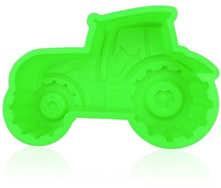 NYGGTYK 1 Stück 3D-Silikon-Backform, Traktor-Dekorationskuchenform, Grün