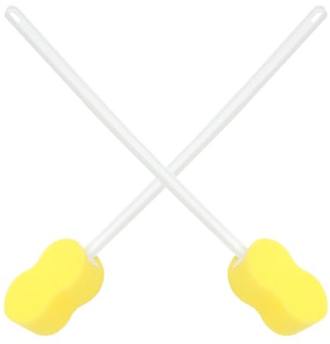 minkissy Lot de 2 éponges de bain à long manche sur un pour nettoyer les fesses et le corps des pieds