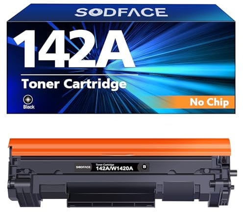 SODFACE 142A 142X Toner Kompatibel für HP 142A 142X W1420A W1420X Schwarz für HP Laserjet MFP M140W Toner M110W M140WE M110WE M139W M139WE Toner (Kein Chip, 1-Pack)
