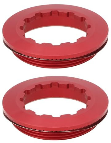 OTOTEC 2 Stück Fahrradnaben-Centerlock-Disc Aluminium-Fahrrad-Radsatz-Naben-Disc-Schloss-Abdeckung 11T-Lockring-Disc Kompatibel mit Shimano Deore XTR XT SLX Rot