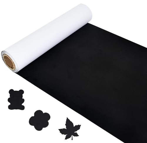 Tela Autoadhesiva 20 * 140cm Tejido De Microfibra Autoadhesivo, Papel Autoadhesivo Terciopelo, Tela Adhesiva para Tapizar Coche Terciopelo, Fieltro Autoadhesivo, para Coche, Cajón, Tapizar (Negro)