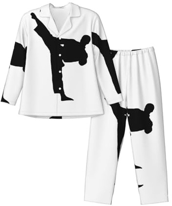 JEKYDOSD Taekwondo Martial Arts Print Men'S Long-Sleeved Pajama Set Fashion Home Pajamas Suit