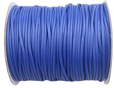 Cordoncino in poliestere cerato, per la creazione di gioielli con rocchetto, per lavori artigianali e fai da te (blu reale, 2,0 mm, 91,4 metri)