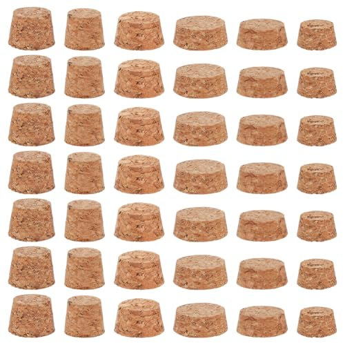 GORGECRAFT 42Pcs 6 Sizes Tapered Cork Plugs Cork Bottle Stoppers 19.5mm to 30mm Natural Wooden Soft Small Craft Corks Lids Replacement for Wine Beer Bottle Glass Bottles Mason Jars DIY Crafts