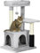 PawHut Árbol Rascador para Gatos Medianos Altura 85 cm Árbol para Gatos con Nido Plataforma Bola Colgante Juguete Rascador y Postes de Sisal 48x48x85 cm Gris