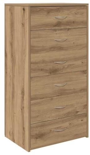 vidaXL Sideboard mit 6 Schubladen Artisan-Eiche 50x34x96 cm, Aufbewahrungsschrank, Wohnzimmerschrank, Sideboard mit Schublade, Dielenschrank