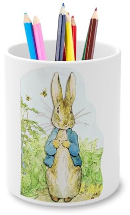 Fabulous Pot à Crayon en Céramique - Petter Rabbit Dans Son Jardin Pierre Lapin Illustration Enfant Beatrice Potter - 325 ml
