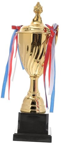MOTHNUR 1pezzi Trophy Sportivo in Metallo con Base Plastica Premio per Tornei Scolastici e Concorsi Primari Coppa Dorata per Competizioni e Cerimonie Sportive