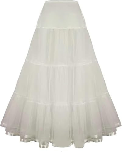 Verve Jelly Damen Petticoat Reifrock Langer Rock Petticoats für Damen Unterrock Ballkleid Beige Small/Medium
