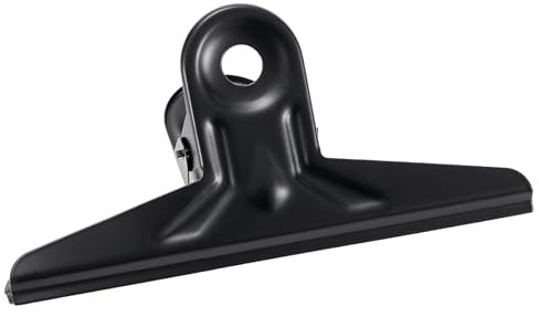 POERMA 6 clips de bulldog,7.09 pulgadas/18 cm grapas,Clips de papel grande Bulldog Clips de papel,Clips de cierre, clips de acero inoxidable negro