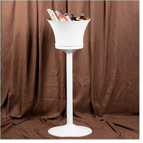 ZJFHEYUO Seau à Glace sur Pied en Acier Inoxydable, Seau à vin sur Pied, Seau à Champagne doré pour vin, bière, karaoké, Club, Bar, Barbecue, fête, Mariage