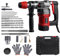 Jack Hammer, Hammer Driller, Concrete Hammer Drill 2000w with Vibration Control and Safety Clutch, 3 Modes Heavy Duty Concrete Tools, Includes Bits, Flat/Point Scissors