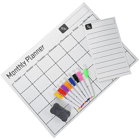 Angoily 1 Set Magnetische Nachrichtentafel Löschbarer Magnetischer Planer Kinderplanung Gefrierschrank Küche Kleine Kühlschrankmagnete Kühler Kühlschrankständer Liste Trocken