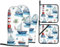 Lighthouse Sailboat 4 Pcs Oven Mitts and Pot Holders Set Heat Resistant Nautical Sea Oven Gloves and Hot Pads for Baking Cooking BBQ Grilling