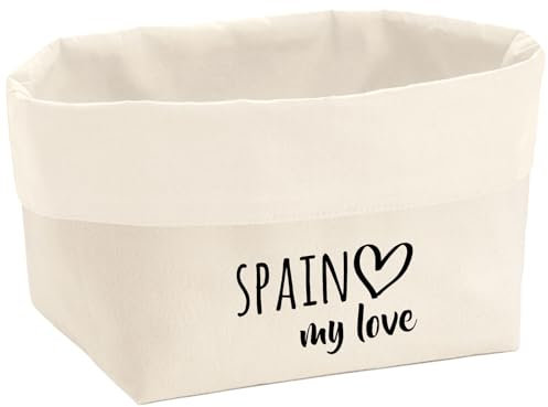 Huuraa Organizer Spain my love Geschenk 3 Liter Medium Canvas Baumwolle Aufbewahrungskorb Spain Geschenkidee