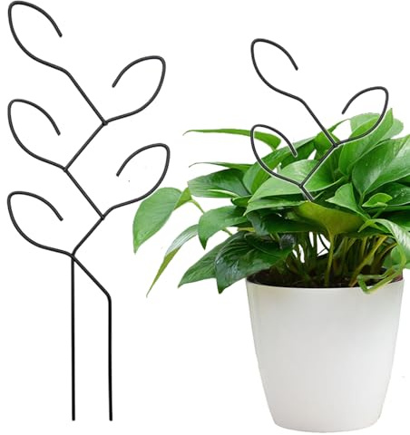 Rankgitter für Zimmerpflanzen, Blätterform, Metall, Gartenstützpfahl, robust, Stabiler Ständer für Zimmerpflanzen, Ranken, Gemüse, drinnen und draußen