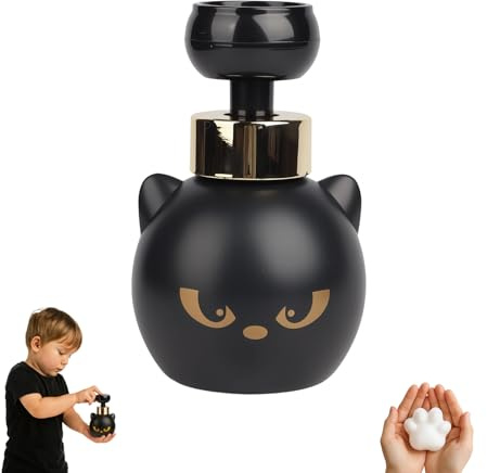 Seifenspender Katzenpfote - 300ml Schaum Seifenspender, Seifenschaumspender, Schaumseifenspender, Küche Deko, Katze Pfotenabdruck Dispenser, Schwarz Soap Schaumspender