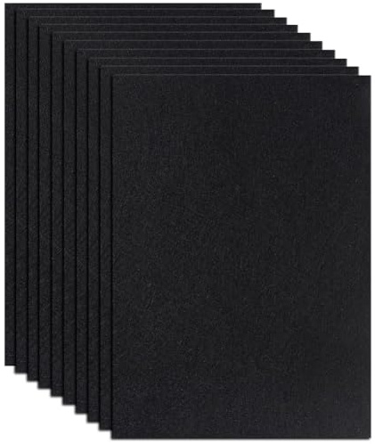 10 Stück Bastelfilz Schwarz, Filzstoff A4 20x30cm, 1 mm Filz Blätter zum Basteln, Große Vliesstoff Stoff Filzplatten, Polyester Felt Fabric für DIY Handwerk, Nähen, Bastelprojekte, Dekoration