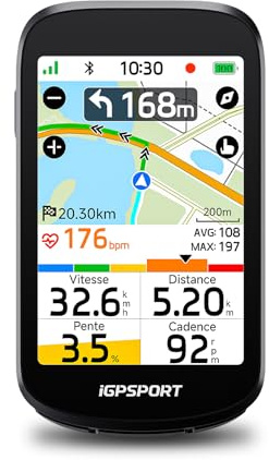 iGPSPORT BSC500 Compteur Velo sans Fil, Tactile 3,3 Map Vocale Navigation | Entraînement Climb Mode VAE Recalcul Automatique d’Itinéraire Compatible Radar Sync Strava Bluetooth ANT+ GPS Velo