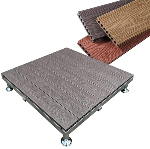 Piastrelle da Patio 84×84cm Pavimentazione ad Incastro(Brown,84x84x50cm)