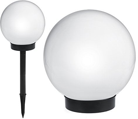 Green Blue Torce da giardino lampada solare sfera (Bianco, 1 pezzo - 15cm)