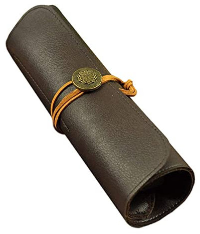 Xrten Borsa in pelle porta attrezzi,Un Coltello da Chef Bag con 5 Tasche per Scalpello, Coltello e Arrotolabile