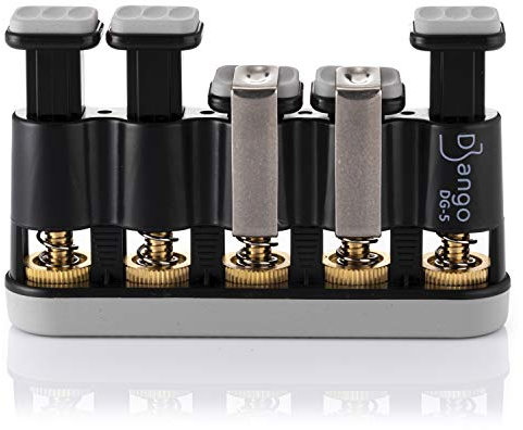 Django Fingertrainer | 5 verstellbare Tasten | Für Gitarrenspieler, Musiker, Sportler, Klettersportler und zur Physiotherapie I Inklusive Beispielübungen | Umfassende Garantie