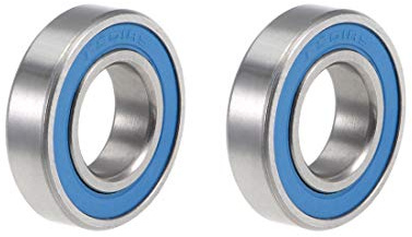sourcing map 2 Stück Rillenkugellager Doppelt Abgedichtete 6901-2RS 12mm x 24mm x 6mm Blau Abdeckung Chromstahl P6 (ABEC3)