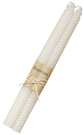 RK-HYTQWR 100% Cera d'api Candele Arrotolate a Mano Candela a Nido d'Ape Bianco Sporco