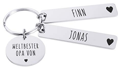 LAUBLUST Schlüsselanhänger mit Gravur inkl. Geschenkbox - Personalisiertes Geschenk für Großvater | Weltbester Opa