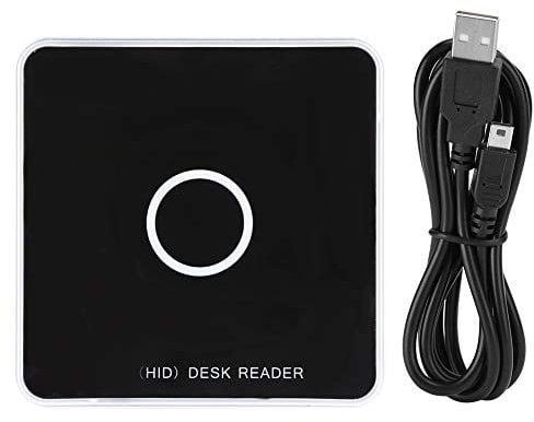 Fdit RFID-Kartenleser, UHF-USB-Desktop-Leser Writer 902 ~ 928 MHz Frequenz, 50 cm Kontaktloser Näherungssensor Eingebauter Summer, kompatibel mit ISO18000-6C, ISO18000-6B