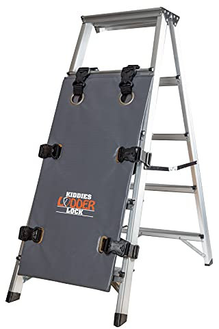Kiddies Ladder Lock, Bunk Bed Ladder Cover, Ladder Cover, Pool ladder Guard, Ladder Guard, Ladder Lock, Prevents Access to ladders (Grey)