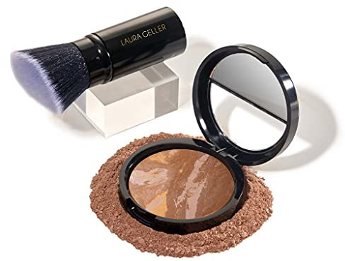 LAURA GELLER NEW YORK 59mm Baked Balance-n-Brighten Foundation with Kabuki Brush Makeup Set, Tan