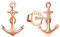 INFINIONLY Damen und Mädchen Ohrringe, 925 silber ohrring, Anker Ohrringe, ohrstecker mit anker und unendlichkeitssymbol, rose gold