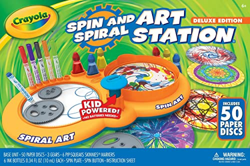 CRAYOLA Spin & Spiral Art Station Deluxe, DIY Crafts, Toys for Boys & Girls, Gift, Ages 5, 6, 7, 8