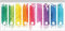 Wallario Ordnerrücken Sticker Regenbogenstreifen auf weißem Hintergrund - Bunter Anstrich - Größe 9 Stück, Rückenschilder für 9 breite Ordner, Klebeetiketten