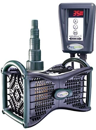 Aquagarden Energy Saver Teichpumpe 3000-6000| stromsparende, digitale Wasserpumpe mit Motorschutz & Trockenlaufschutz für Teiche bis 6000 Liter