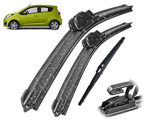 GHSYZY Scheibenwischer Vorne Und Hinten Wischerblätter Set Kit Für Chevrolet Spark M300 2009-2015 Windschutzscheibe Windschutzscheibe 21 16 12 Scheibenwischer