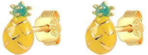 Ayoiow Ohrstecker Damen Silber 925, Ohrringe Silber 925 Mädchen Ananas Ohrringe Gold Schmuck Ohrringe Damen