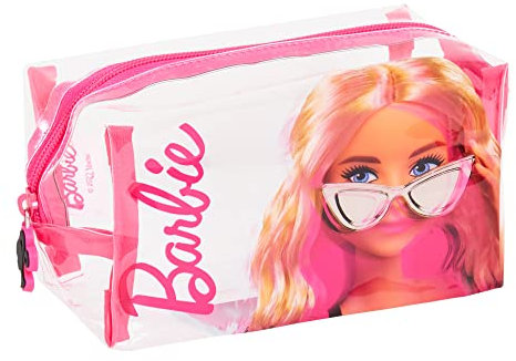 Barbie Transparente Kosmetiktasche für Mädchen und Damen, Make-up-Tasche, Reise-Kulturbeutel, Federmäppchen, rose, Einheitsgröße, Kosmetiktasche