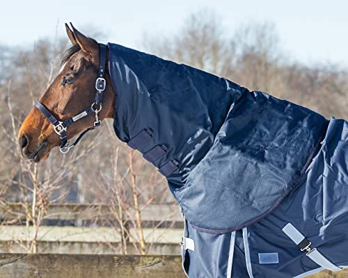 netproshop Turnout Halsteil 200g Kombinierbar mit Pferdedecken schwarz oder blau 90-185, Groesse:135-145, Farbe:Blau