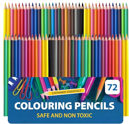 SOL 72pk Colouring Pencils for Adults - Blendable Assorted Coloured Pencils | Pencil Crayons for Adults & Kids - 36 Vibrant Shades Colouring Pencils Set for Sketching, Shading & Crafts