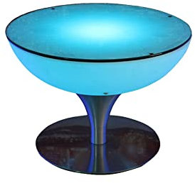 YYUINU LED Light-Up Bar Tisch, Niedriger Runder Couchtisch, Tisch Beleuchteter Couchtisch Bar KTV Disco Hotel Supply,Table D60xH56cm