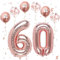 Foil Palloncini Numeri 60 Oro Rosa, VUCDXOP 101 CM Palloncino Numero 60, Grande Pallone Numero 60 Numeri Gonfiabili Compleanno Palloncino 60 Anni Festa Compleanno - Vola con l'Elio