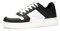 LUCKY STEP Damen-Sneaker mit Glitzernden Strasssteinen, Leder Low-Top Sneaker zum Schnüren, Lässige, Bequeme Walkingschuhe (Schwarz/Weiß, 11US-42EU-9UK)