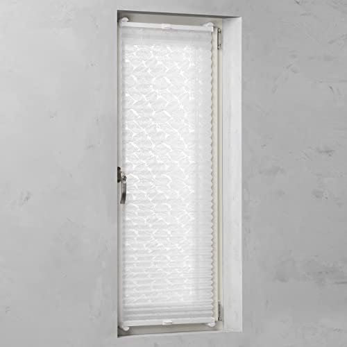 Plissee Fein - Lichtdurchlässig - Blatt - 120 x 130 - Ohne Bohren - Klemmfix