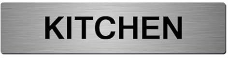 Aluminium Kitchen Sign 22cm x 5cm Brushed Silver